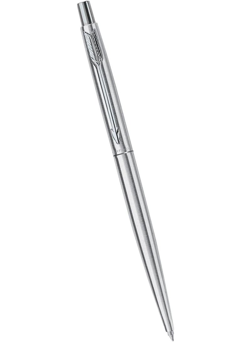 Parker Classic Ball Pen – Elegant Stainless Steel Body with Chrome Trim, Premium Writing Instrument with Smooth Ink Flow – Ideal for Office, Gifting & Daily Use - Image 2
